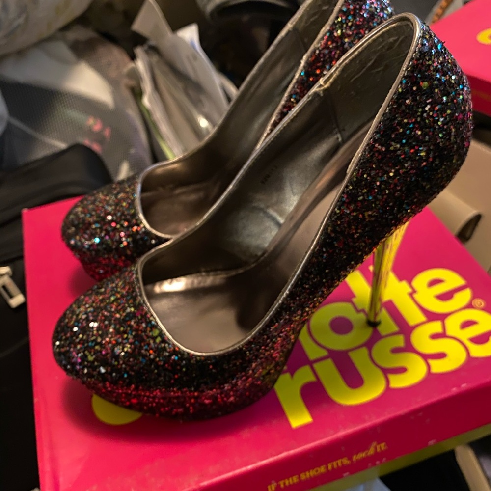 Charlotte Russe confetti glitter heels